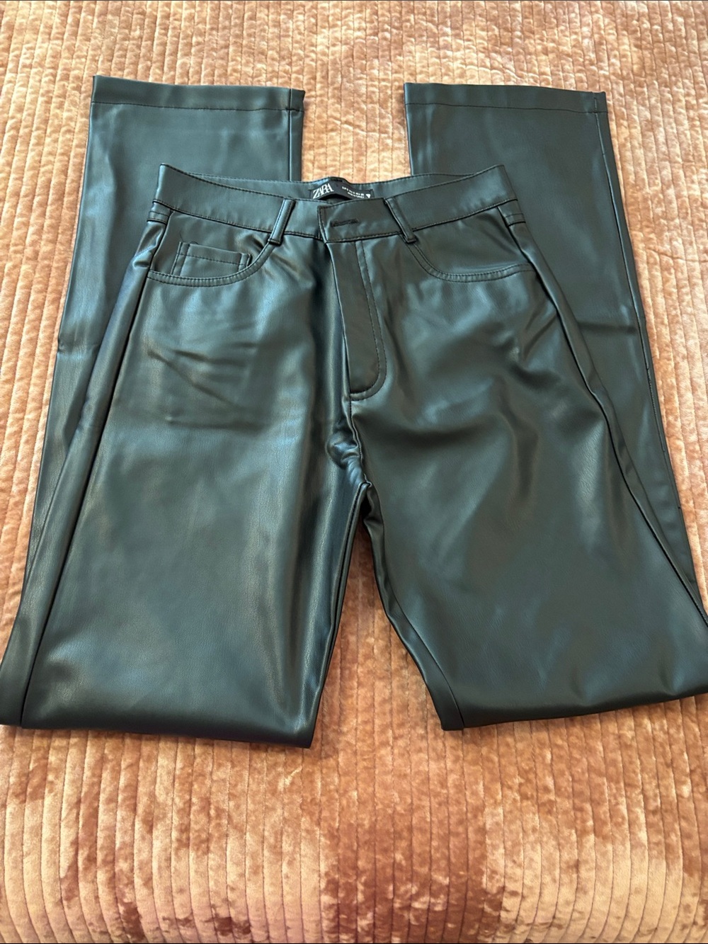 Zara Black Faux Leather  Pants